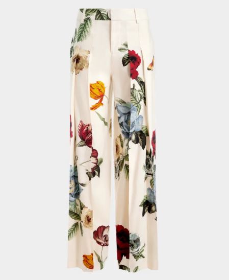Blair Provence floral pleated linen pants